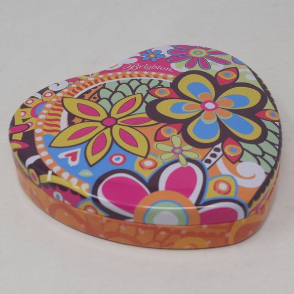 Retro Brighton Heart Shaped Jewelry Trinket Tin Box - Picture 1 of 16